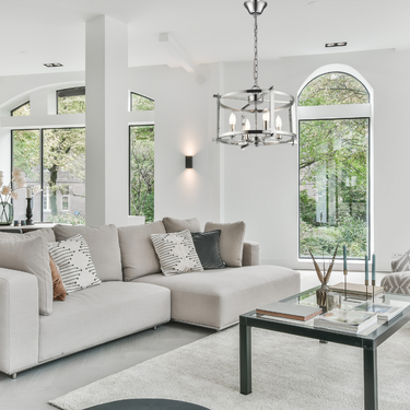 Polished Chrome Chandelier with Clear Glass